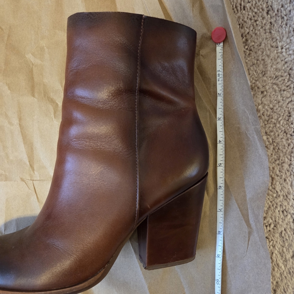 Kork-Ease Brown Leather Ankle Booties Size 10 - Picture 11 of 13
